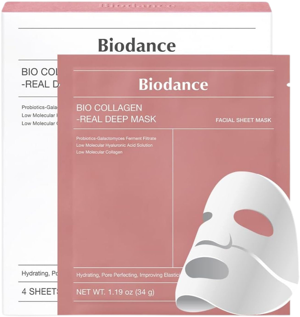 Набір масок для обличчя Biodance Bio-Collagen Real Deep з колагеном 4х34 г (8809937361060) - зображення 1