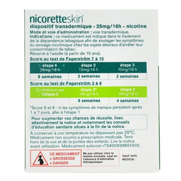 NicoretteSkin Никотиновый трансдермальный пластырь 25 мг/16 часов 7 шт. (Nicotine Patches) - изображение 2
