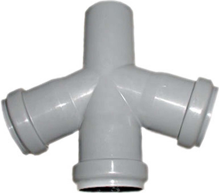 Хрестовина Wavin Ekoplastik Optima, 50 х 50 х 50 мм, 67° (3018763) - зображення 1