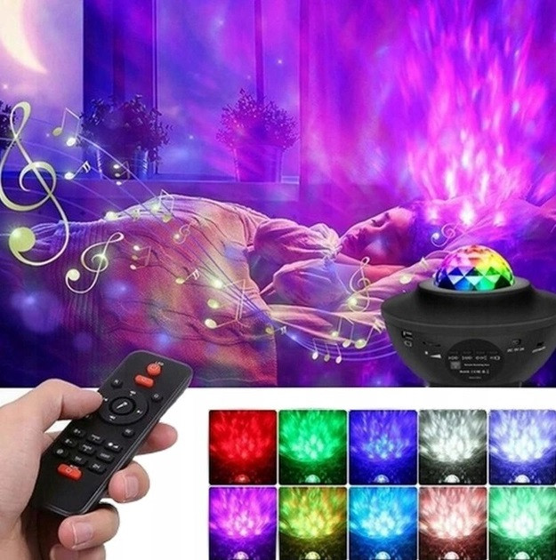 Ночник проектор галактика Galaxy с Bluetooth колонкой и пультом ДУ, 10 режимов уценка - изображение 6