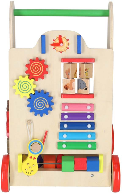 Pchacz chodzik drewniany Ricokids Kostka edukacyjna 6w1 (5903039706019) - obraz 2