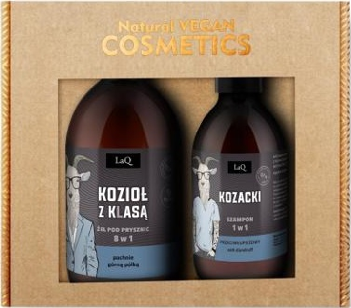 Набір косметики для догляду LaQ Natural Vegan Cosmetics Гель для душу Kozioł z Klasą 500 мл + Шампунь Козацький 300 мл (5905778571590) - зображення 1