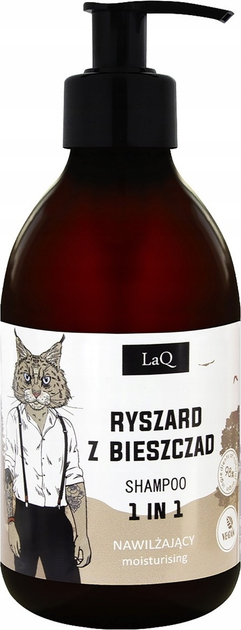 Набір косметики для догляду LaQ Natural Vegan Cosmetics Ryszard z Bieszczad Гель для душу 8 в 1 500 мл + Шампунь 300 мл (5905669761239) - зображення 3