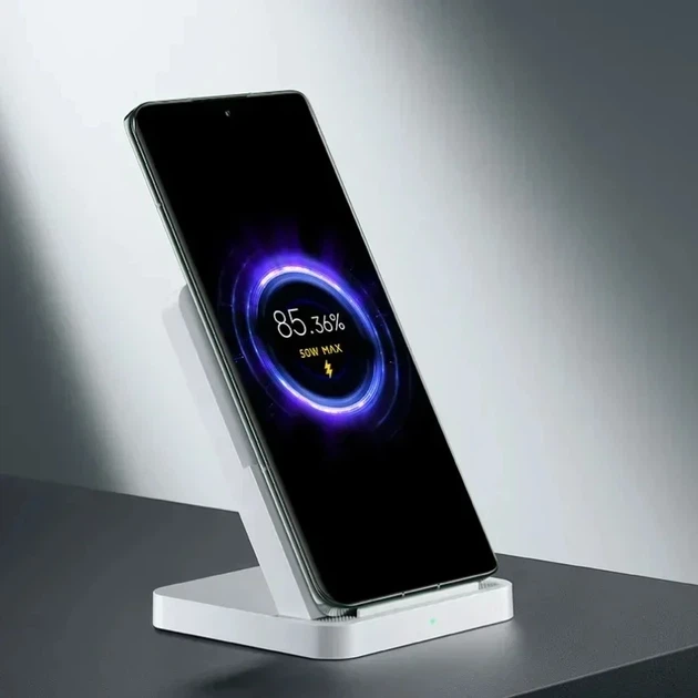 Бездротова зарядка Xiaomi 50W Pro MDY-14-EN, вертикальна підставка з охолодженням (біла) - Фото 3 Бездротова зарядка Xiaomi 50W Pro MDY-14-EN, вертикальна підставка з охолодженням (біла) - изображение 3