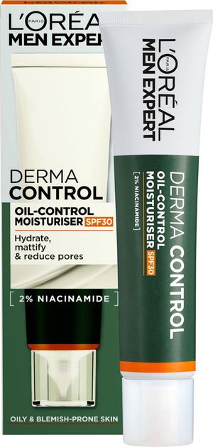 Крем для обличчя для чоловіків L'Oreal Paris Men Expert Derma Control SPF 30 40 мл (3600524197742) - зображення 2