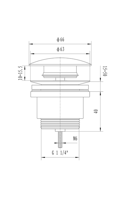 Zawór Tycner Click-Clack  czarny (2311) - obraz 2