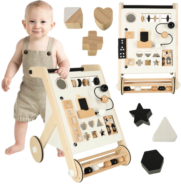 Pchacz chodzik drewniany Ricokids Tablica manipulacyjna + Sorter (5903039738317) - obraz 11