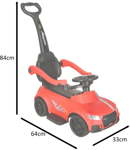 Jeździk pchacz Ricokids Samochód 3w1 z dźwiękiem i światłami Czerwony (5903039752511) - obraz 6