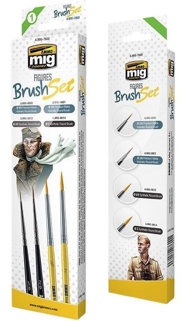 Zestaw pędzli Ammo do figurek z włosia syntetycznego 4 szt (8432074076001) - obraz 1