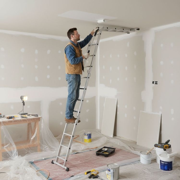 Drabina aluminiowa wielofunkcyjna ModernHome by Multistore 4 x 4 przegubowa składana WK4210-4B (5905817009244) - obraz 8