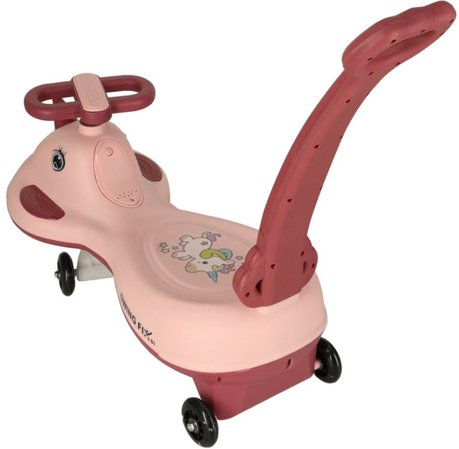 Jeździk grawitacyjny Swing Fix S1 LED Skuter z rączką Różowy Max 65 kg (5903039765931) - obraz 3