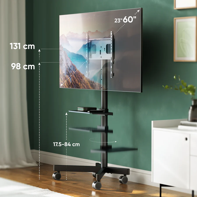 Телевізійна стійка-візок ONKRON TV Stand для екранів 23"-60" (TS1137-B) - зображення 3