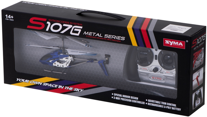 Гелікоптер радіокерований KIK Metal Series S107G Синій (5903039762244) - зображення 1