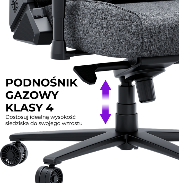 Fotel gamingowy Anda Seat Novis Plus XL Black Fabric (AD23YC-XL-01-B-F-B04) - obraz 13