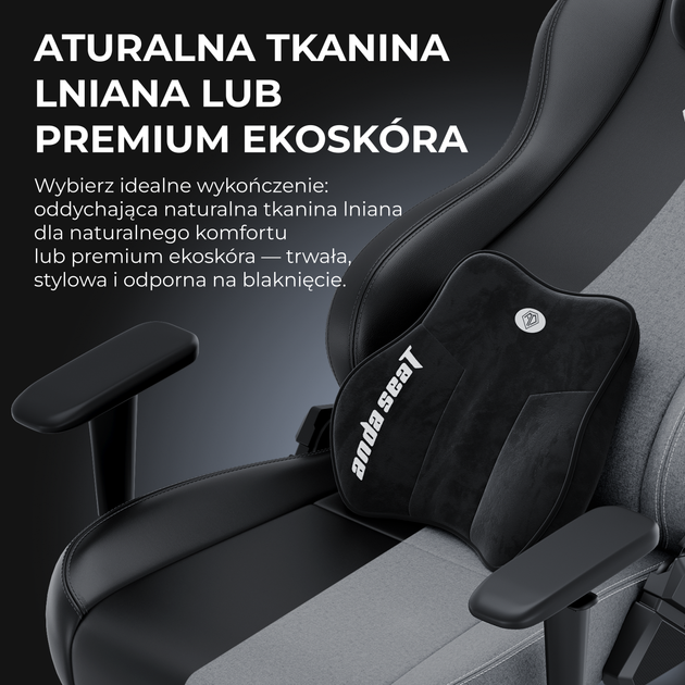 Fotel gamingowy Anda Seat Novis Plus XL Gray Fabric (AD23YC-XL-01-G-F-G04) - obraz 12