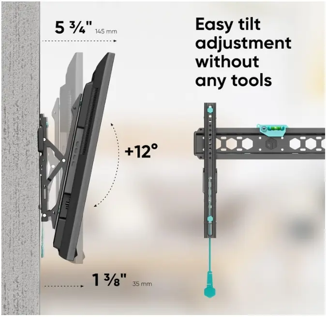 Кронштейн для телевізора ONKRON TV Wall Mount TM5-B для екранів 32"- 70" (4262392441540) - зображення 2