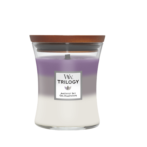 Ароматическая свеча Woodwick Medium Trilogy Amethyst Sky с трехслойным ароматом 275 г - Фото 1 Ароматическая свеча Woodwick Medium Trilogy Amethyst Sky с трехслойным ароматом 275 г - изображение 1