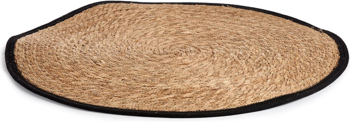 Плетений килим Giftdecor Naro з чорною обробкою 80 см Бежевий (8430852897244) - зображення 2