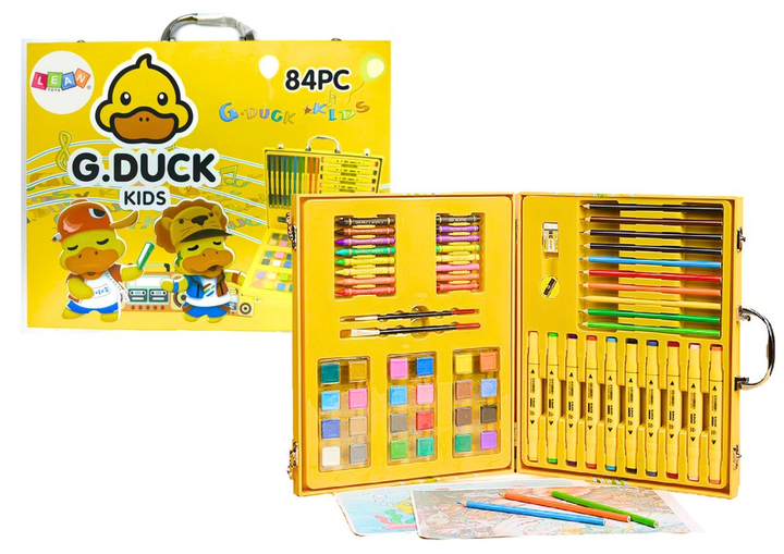 Набір для творчості у валізі LEAN Toys Качка Жовта 84 елементи (5905991026785) - зображення 1