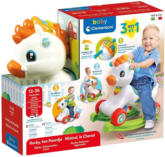 Гойдалка-конячка Clementoni Rocky The Rocking Horse 3 в 1 (8005125560790) - зображення 2