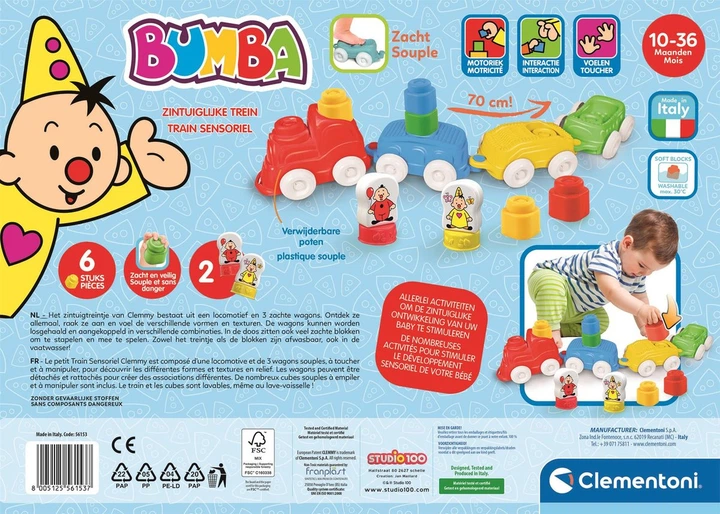 Pociąg sensoryczny Clementoni Baby Clemmy - Bumba Sensory Train (8005125561537) - obraz 5