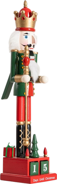 Figurka Homla dziadek do orzechów drewniana, kalendarz adwentowy 42 cm (5904183867786) - obraz 2