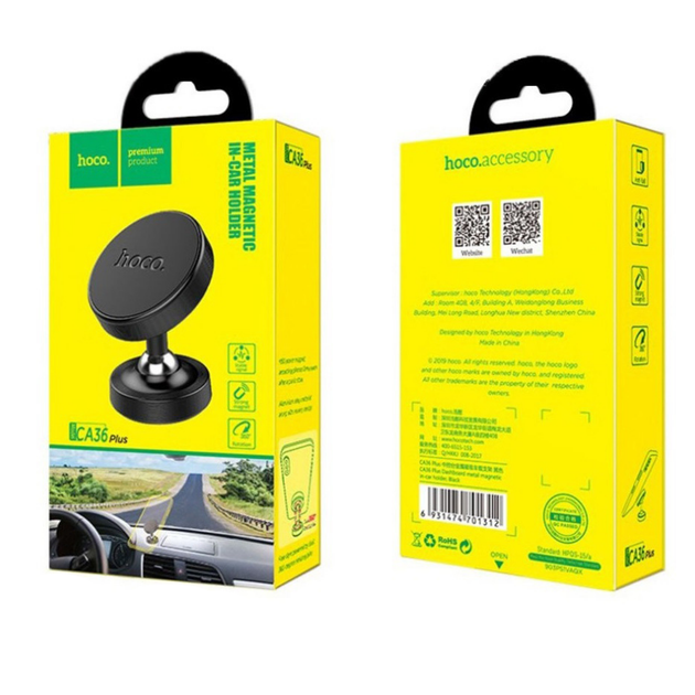 Холдер Hoco CA36 Plus Dashboard metal magnetic in-car holder Чорний - Фото 2 Холдер Hoco CA36 Plus Dashboard metal magnetic in-car holder Чорний - изображение 2