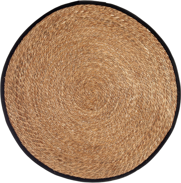 Плетений килим Giftdecor Naro з чорною обробкою 100 см Бежевий (8430852897251) - зображення 1