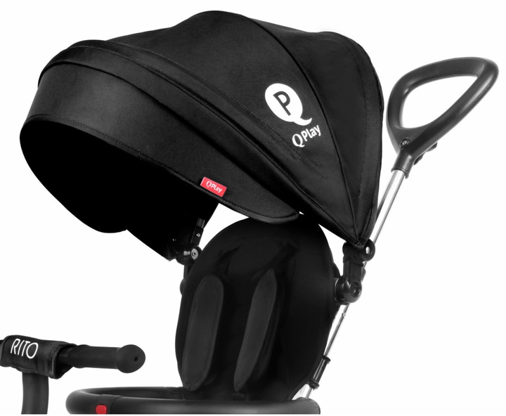 Rowerek trójkołowy Milly Mally Qplay Rito Czarny 3839 (5061047480076) - obraz 3