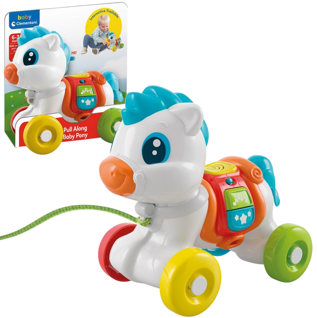 Interaktywna zabawka na kółkach Clementoni Baby - Draft Animal Pony (8005125178124) - obraz 1