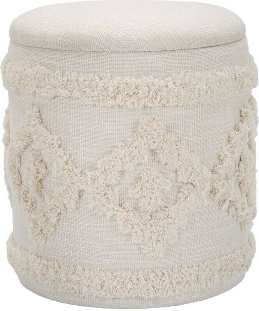 Pufa Mauro Ferretti ze schowkiem okrągła Beżowa (8024609364624) - obraz 1