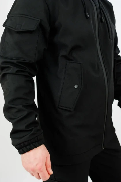 Тактический костюм Softshell чёрный 52 - изображение 4