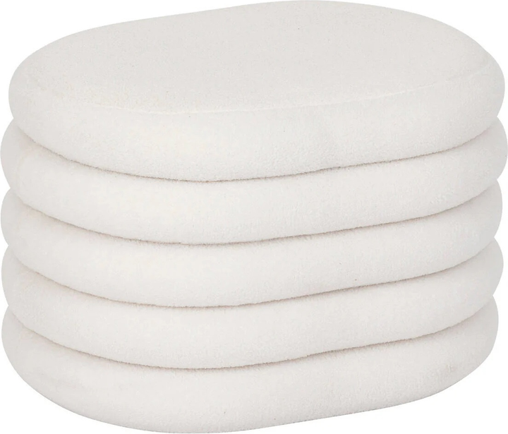 Pufa Atmosphera Giulia tapicerowana z funkcją przechowywania Biała (3560232860072) - obraz 1