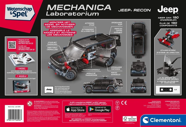 Klocki konstrukcyjne Clementoni Science & Games Mechanics Jeep Recon (8005125560967) - obraz 12
