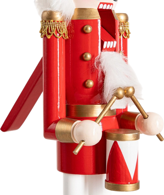 Figurka Homla dziadek do orzechów drewniana z bębenkiem 50 cm (5904183836126) - obraz 4