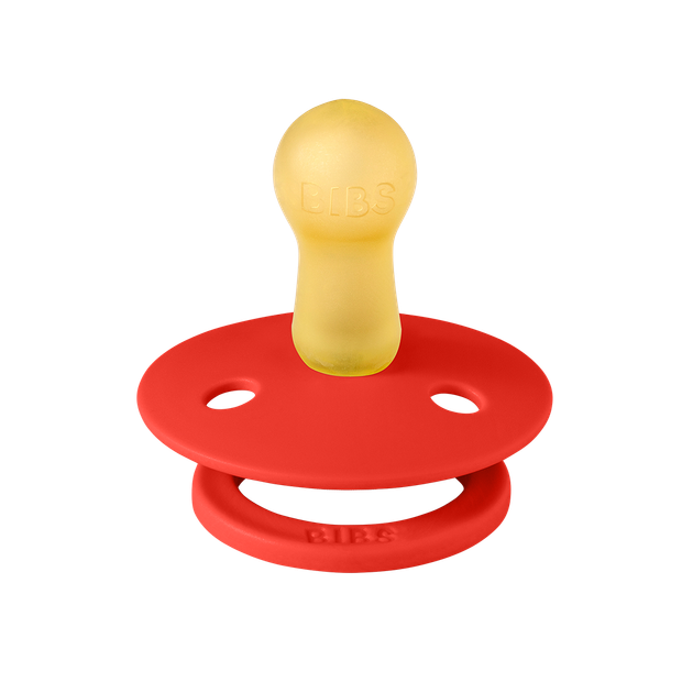 Соска пустушка BIBS 0-6 m Colour Latex Round (кругла) – RED - зображення 2