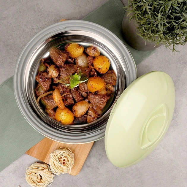 Термос для їжі Orion Venus сталевий Сіро-зелений 2.5 л (8592381151317) - зображення 5