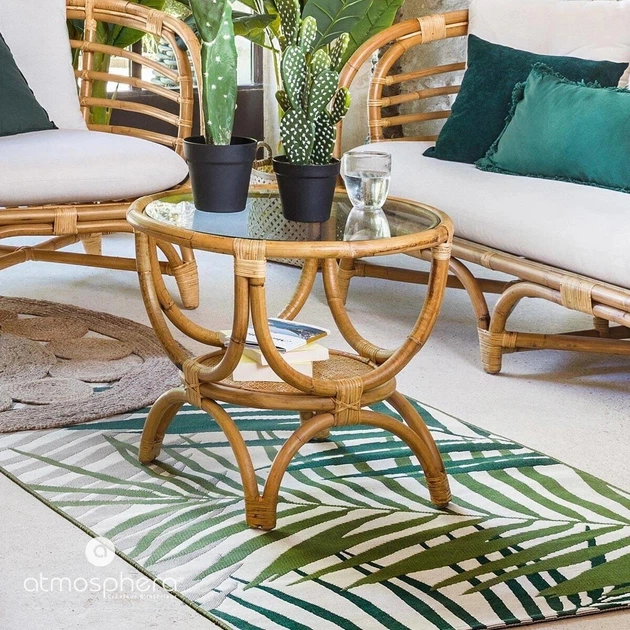 Бічний столик для дивана Atmosphera Farah з ротанга 60 см (3560238706923) - зображення 3