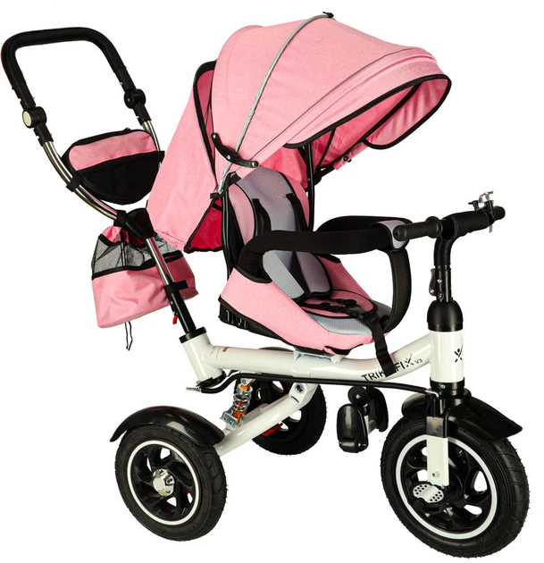 Rowerek trójkołowy Trike Fix V3 Spacerówka 3w1 Obracany 360° Różowy (5903039765870) - obraz 2
