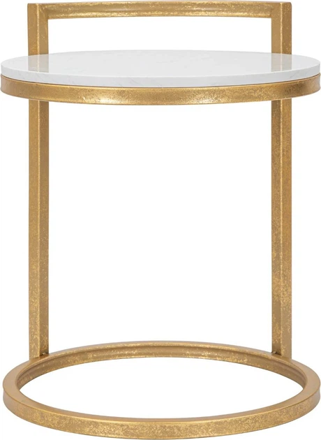 Журнальний столик Mauro Ferretti зі стільницею з імітацією мармуру 40 см (8024609348648) - зображення 2