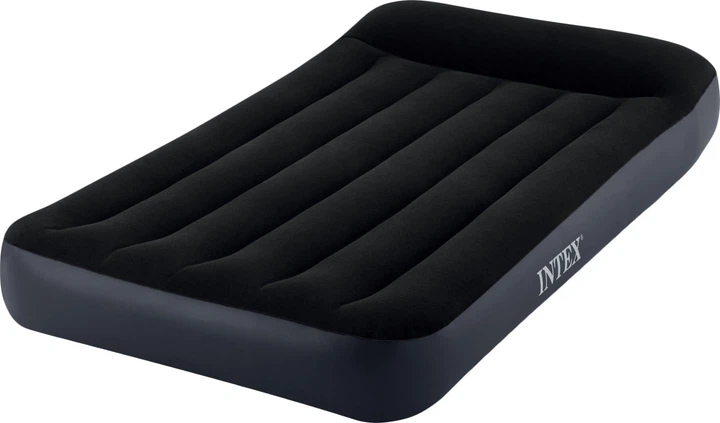Materac dmuchany Intex 64141 z zagłówkiem 99 × 191 × 25 cm Czarny (6941057413532) - obraz 1