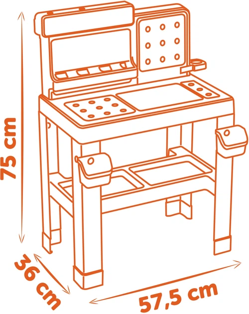 Zestaw do zabawy Smoby Black + Decker Profesjonalny warsztat 95 akcesoriów 7600360740 (3032163607403) - obraz 2