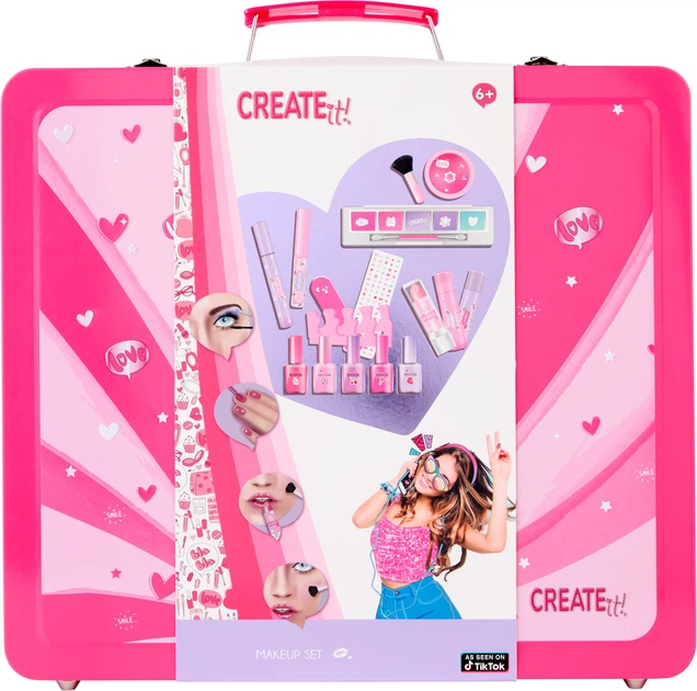 Набір дитячої косметики Create it! Неон/Глітер у кейсі TOYS884512 (8719668029583) - зображення 1