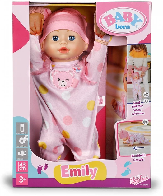 Interaktywna lalka Baby Born Pierwsze Kroki Emily 43 cm 838426 (4001167838426) - obraz 2