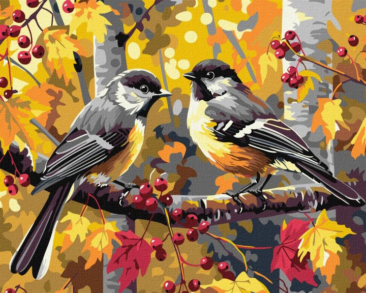 Zestaw do malowania Ideyka Para sikorek 40x50 cm KHO6637 (4823104364290) - obraz 1