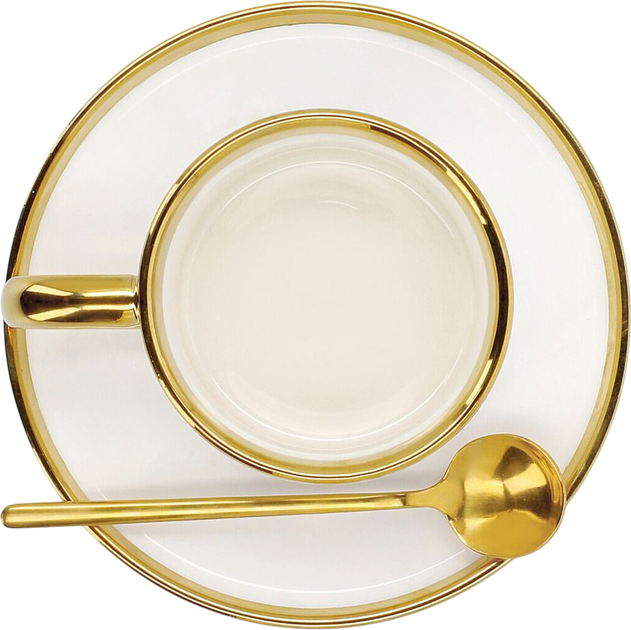 Чашка Homla Sinnes з блюдцем та ложечкою біла 0.2 л (5904183806563) - зображення 5