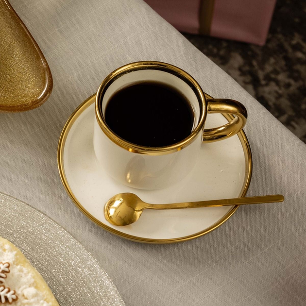 Чашка Homla Sinnes з блюдцем та ложечкою біла 0.2 л (5904183806563) - зображення 10