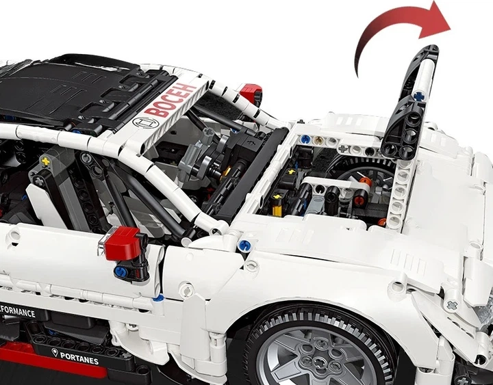 Klocki konstrukcyjne Autko sportowe białe 2489 elementów ZKL.FF58010 (5903864982107) - obraz 5