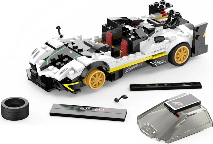 Набір кубиків Rastar Pagani Zonda R білий 387 елементів ZKL.93900.BIA (5903864986969) - зображення 6