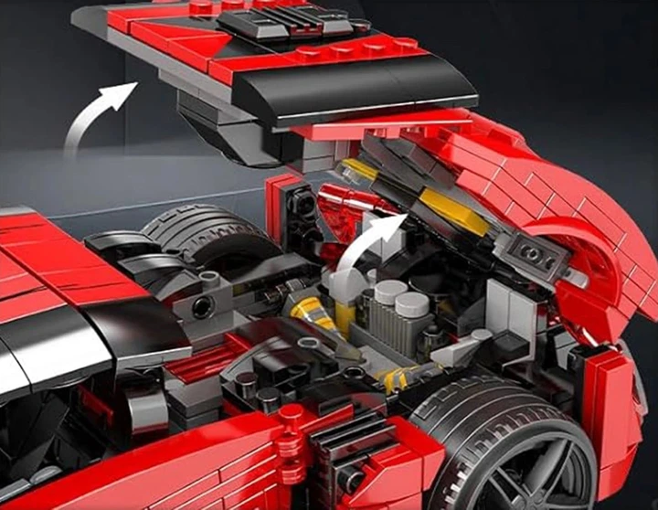 Klocki konstrukcyjne Pojazd sportowy czerwony 1311 elementów ZKL.10117 (5903864973242) - obraz 9